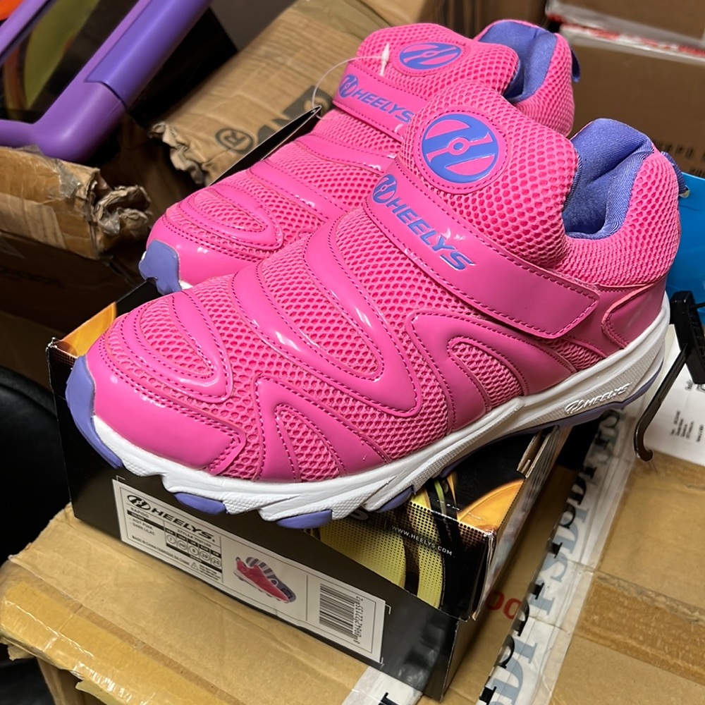 Heelys Big Kids Women’s Rapido Hot Pink Dark Lilac wheels shoes sneakers US 8/9